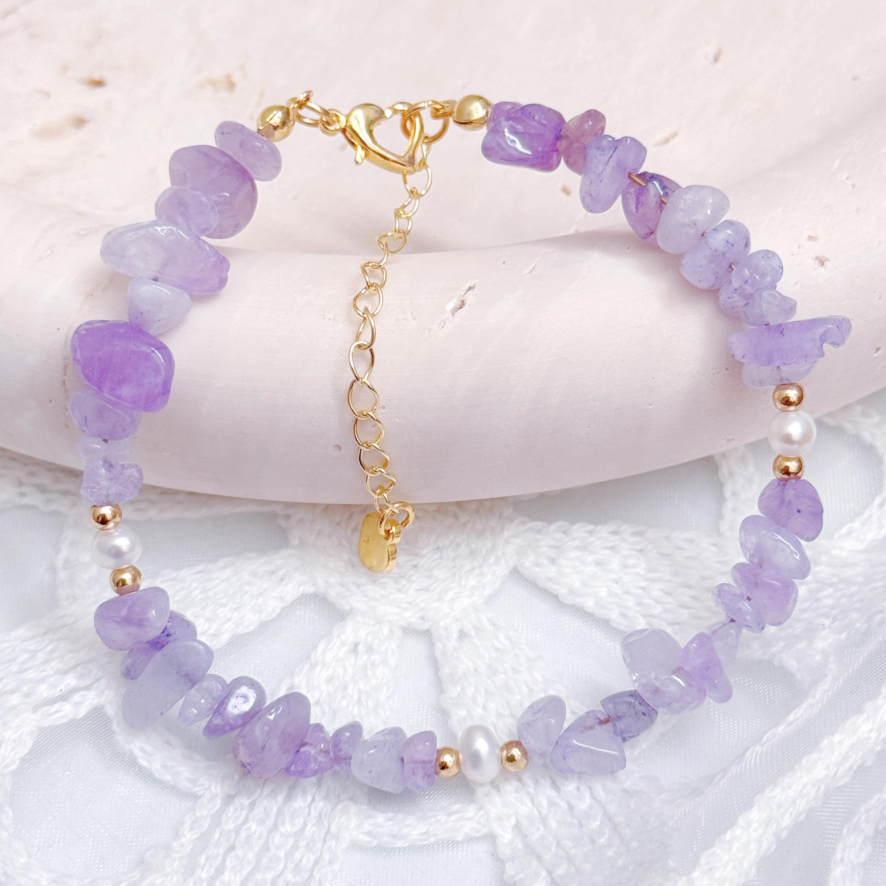 Lavender Amethyst & Freshwater Pearl Bracelet