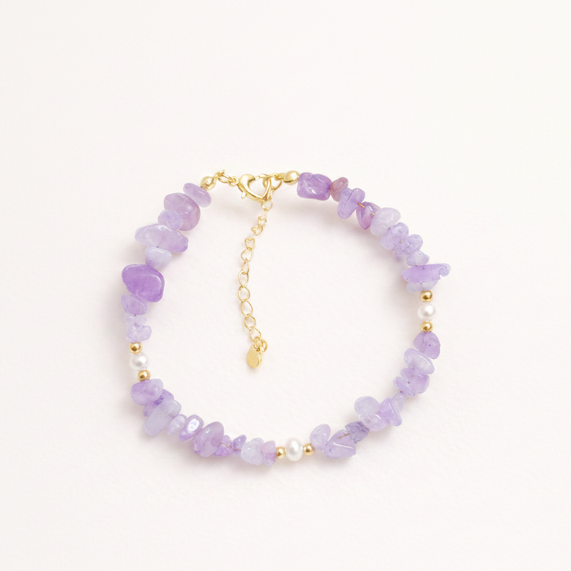 Lavender Amethyst & Freshwater Pearl Bracelet