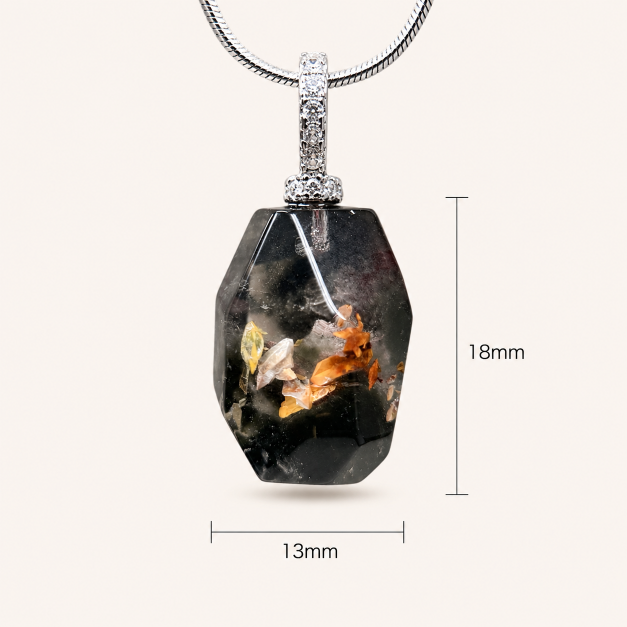 Natural Green Phantom Quartz Floral Pendant Necklace