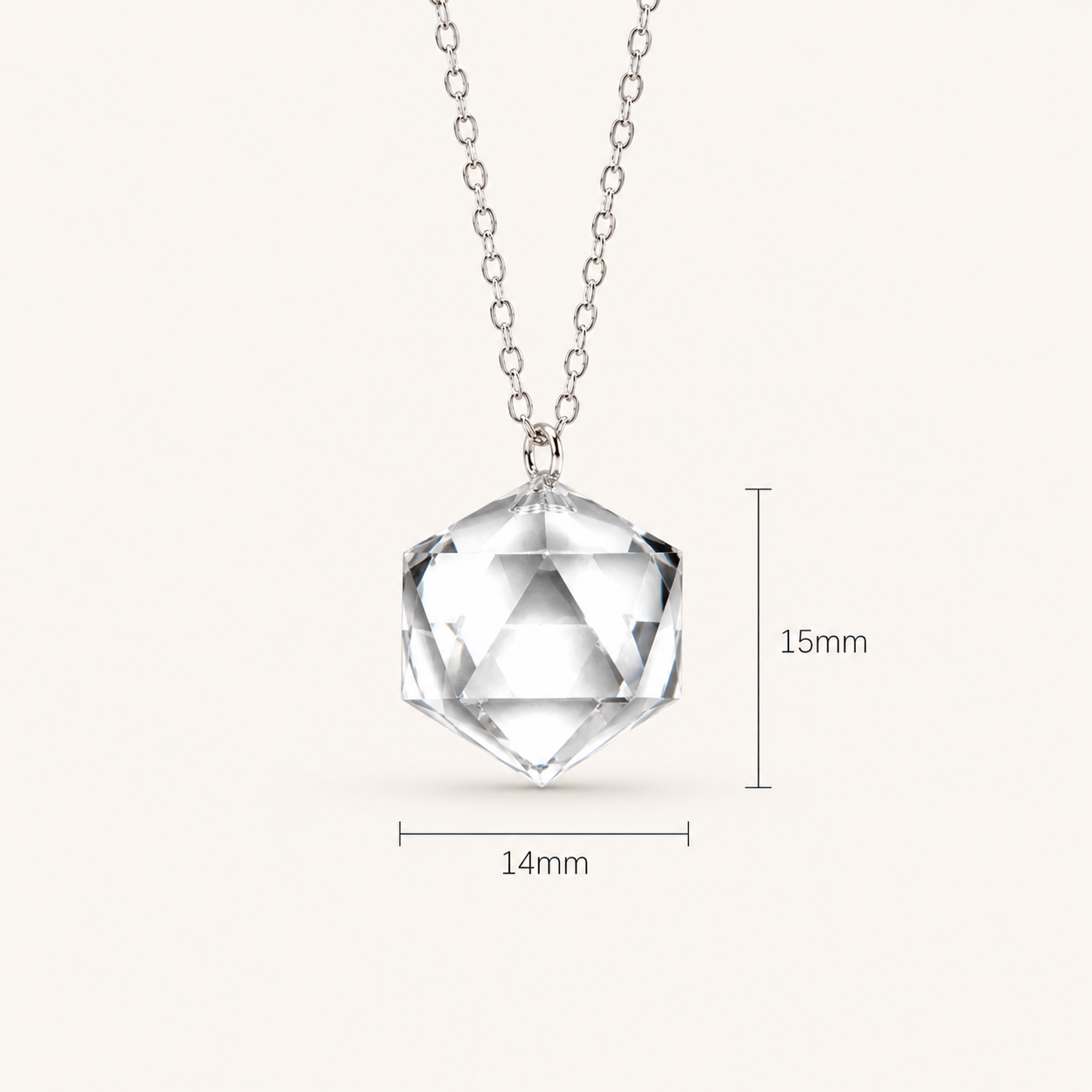 Natural Faceted Clear Quartz Pendant Necklace