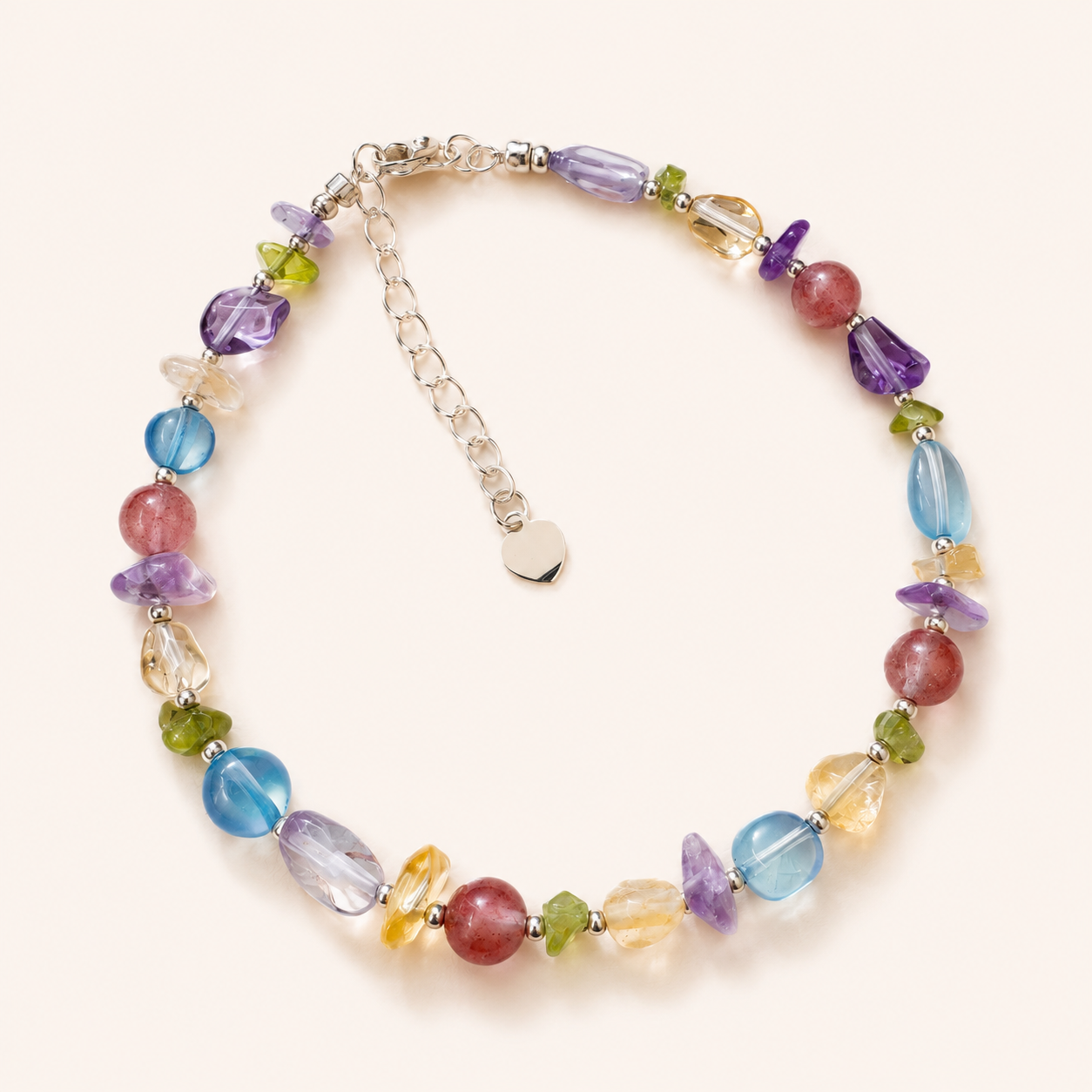 Summer Colorful Multi-Gemstone Crystal Bracelet