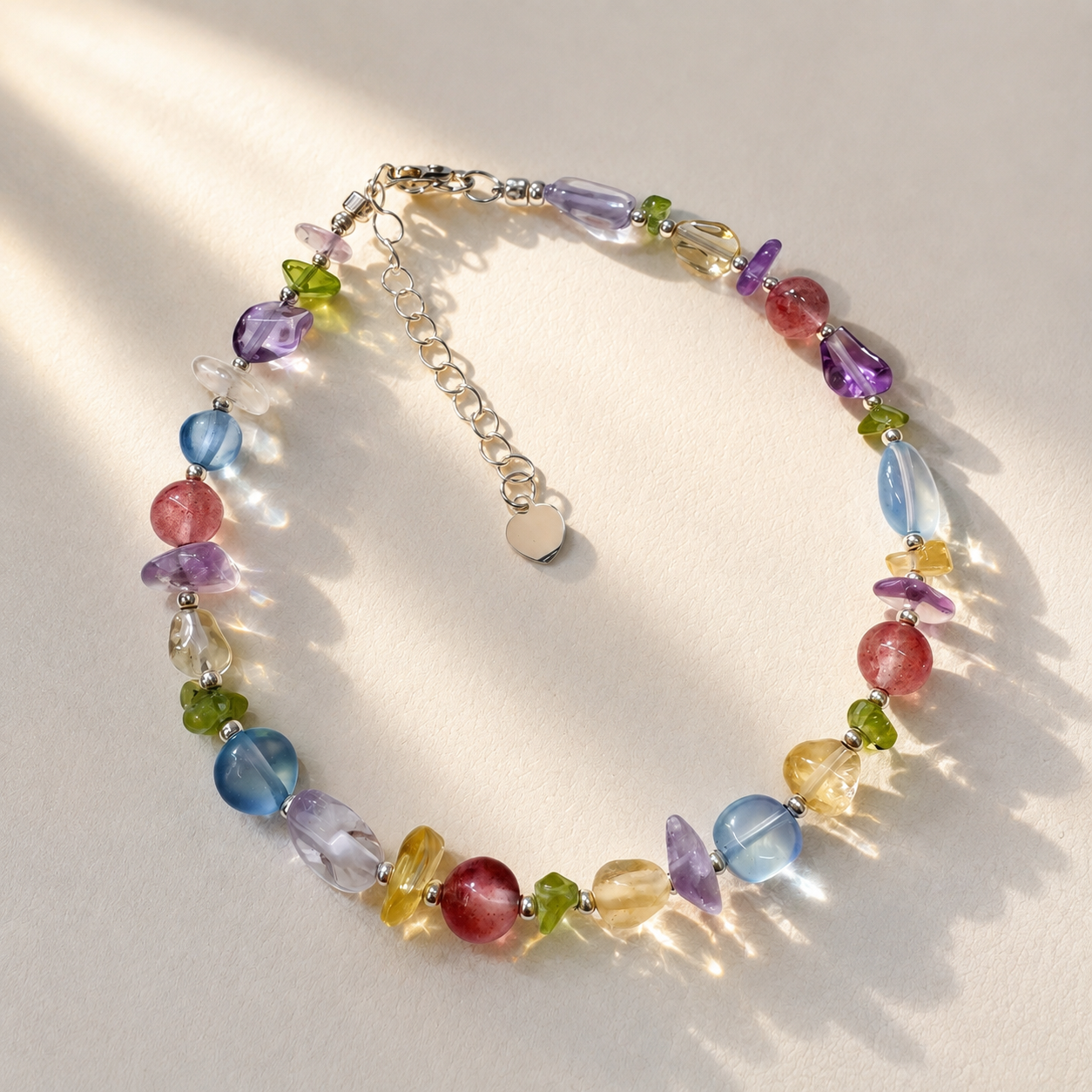 Summer Colorful Multi-Gemstone Crystal Bracelet