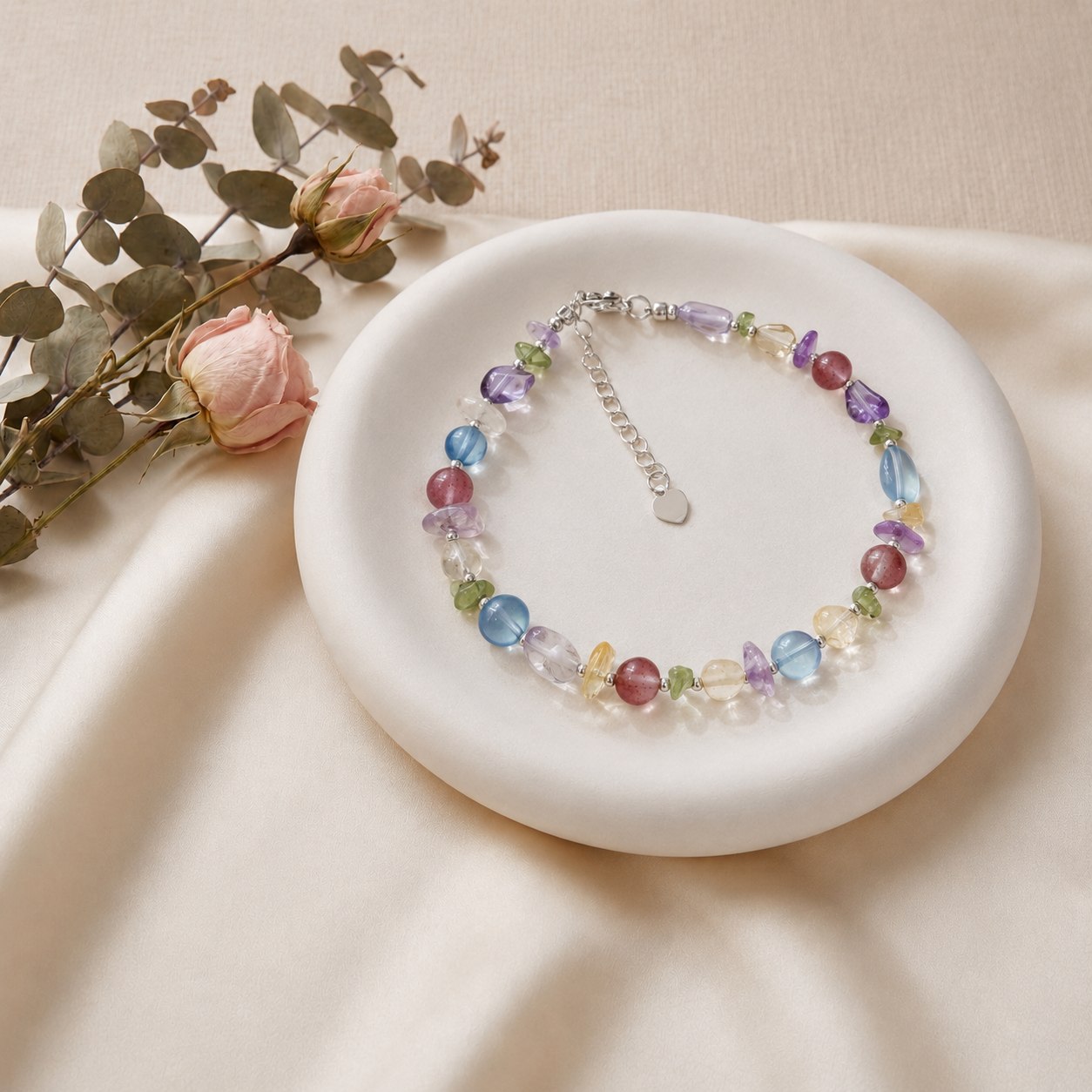 Summer Colorful Multi-Gemstone Crystal Bracelet