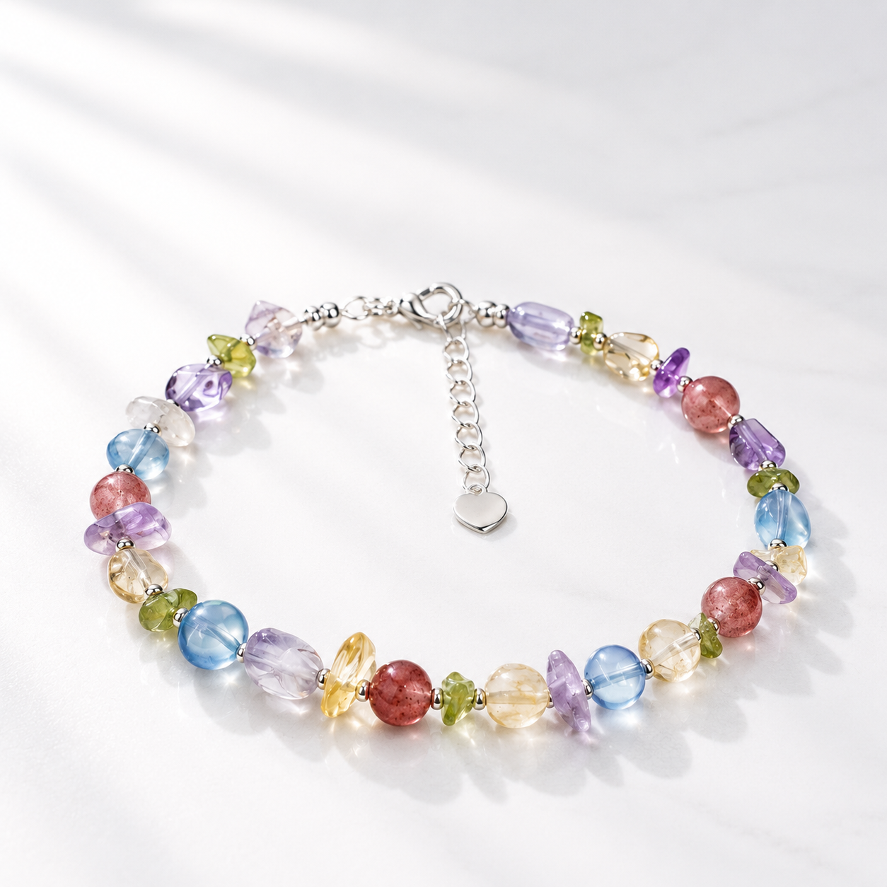 Summer Colorful Multi-Gemstone Crystal Bracelet