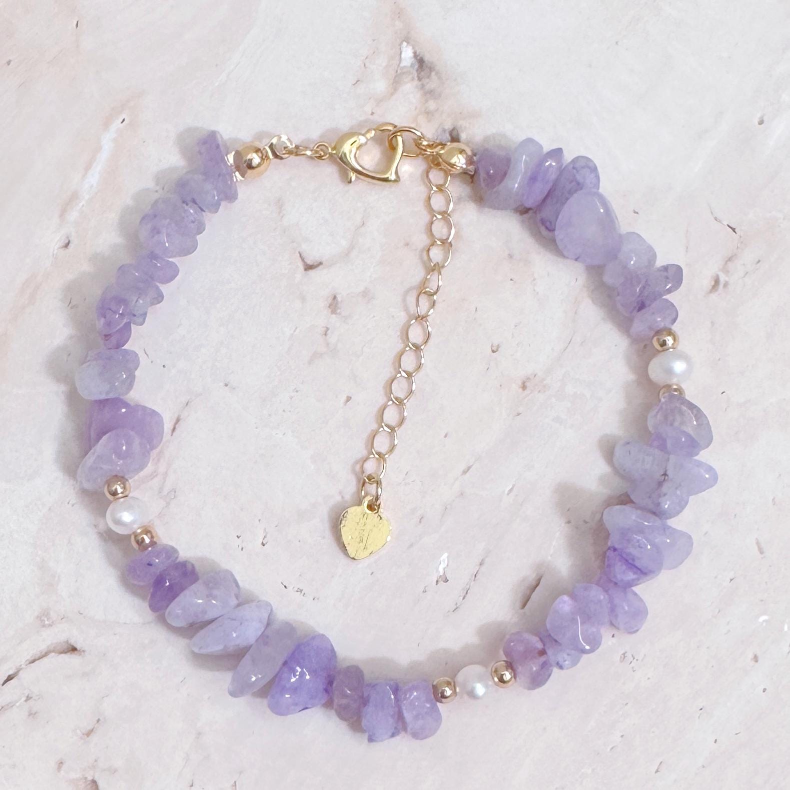 Lavender Amethyst & Freshwater Pearl Bracelet