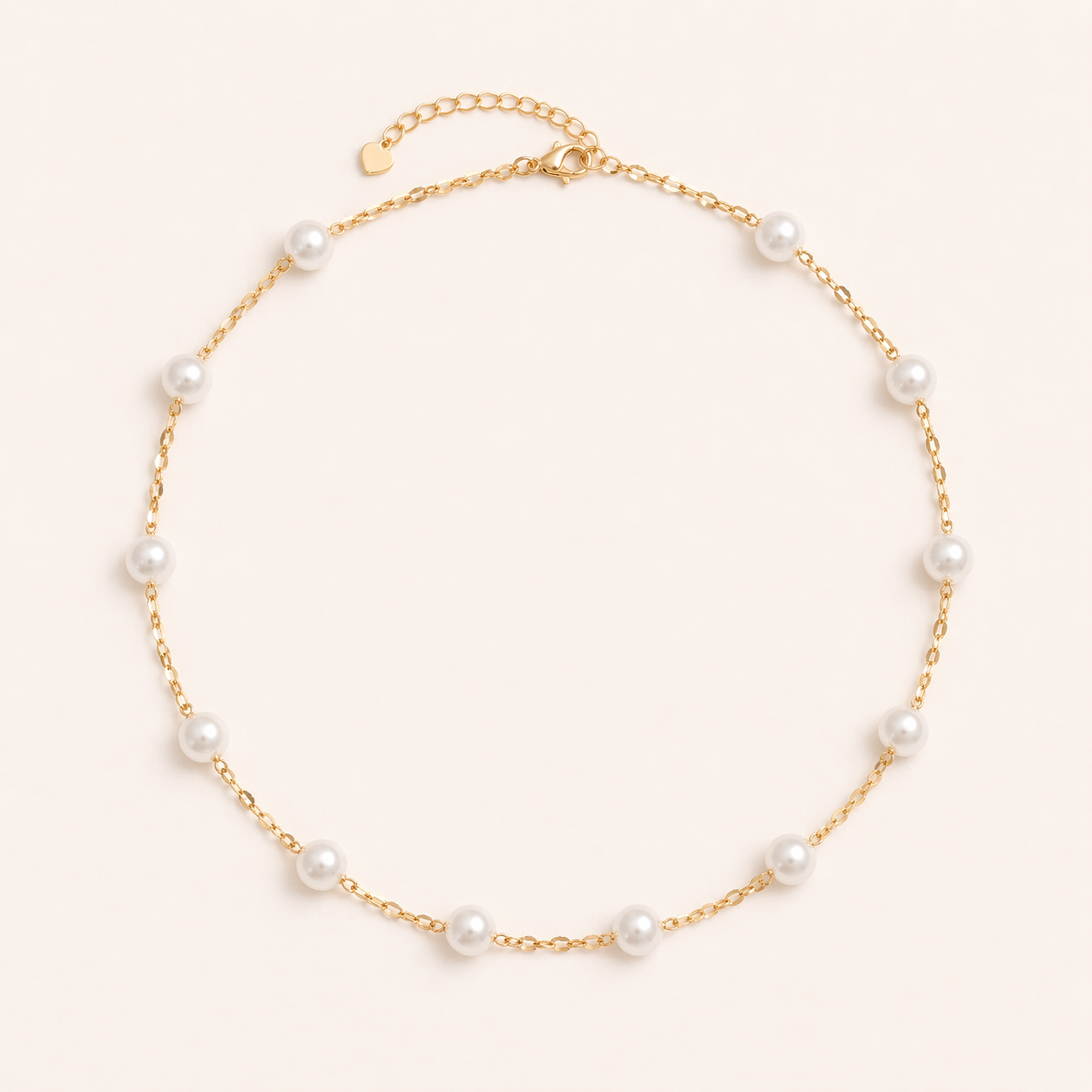 Sparkly Lip Link Pearl Necklace