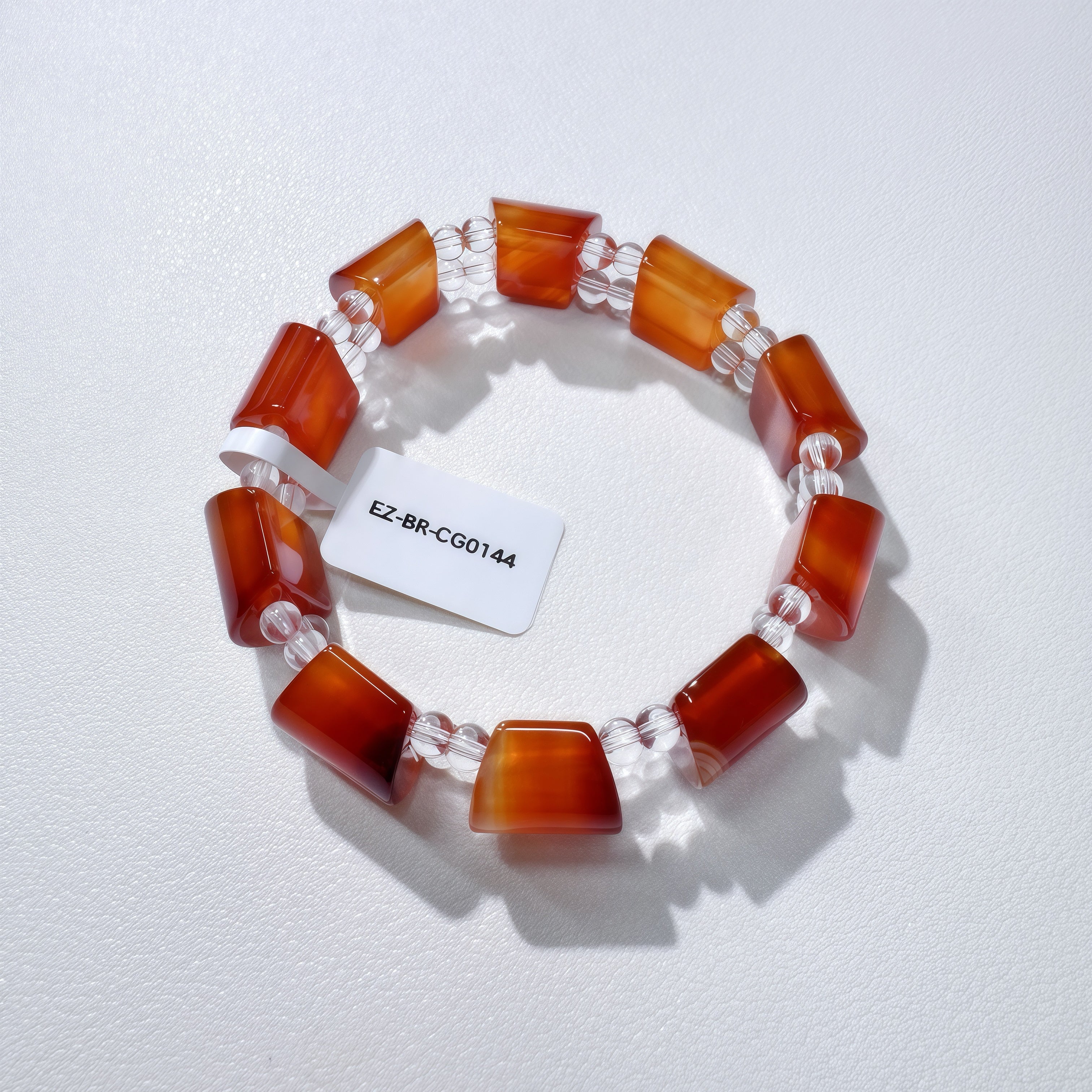 Natural Agate Bracelet – Warm Amber Stone Statement Bracelet