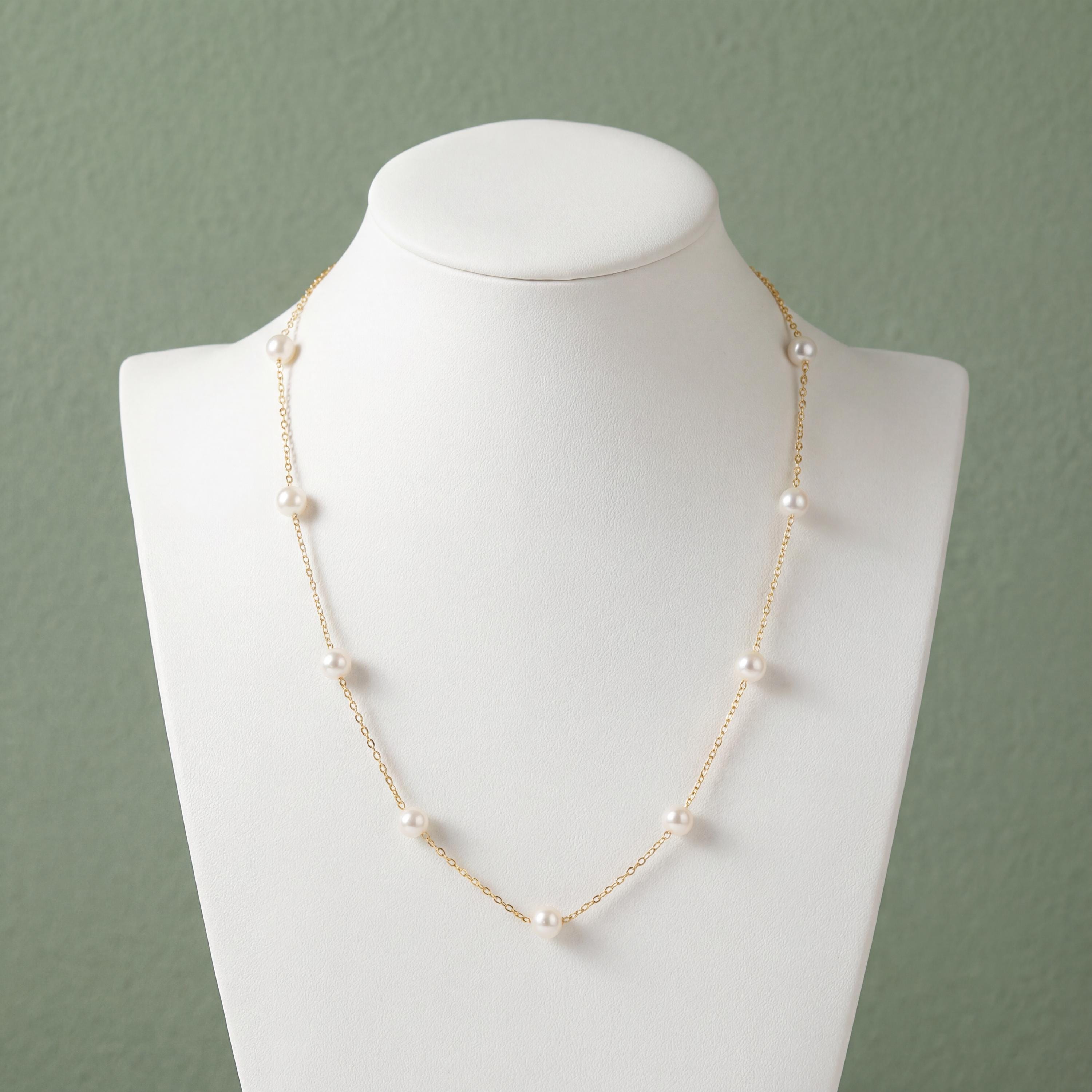 Aurora Starlight Pearl Necklace –Gold